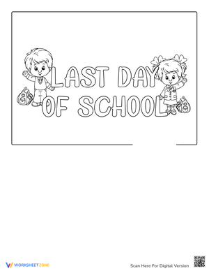 Last Day Of School For Children Coloring Page