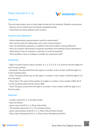 Place Value (M-2-1-1)
