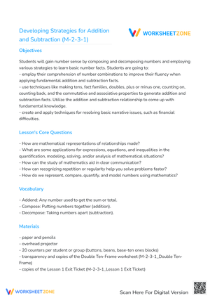 Developing Strategies for Addition and Subtraction (M-2-3-1)