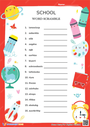 School Word Scramble