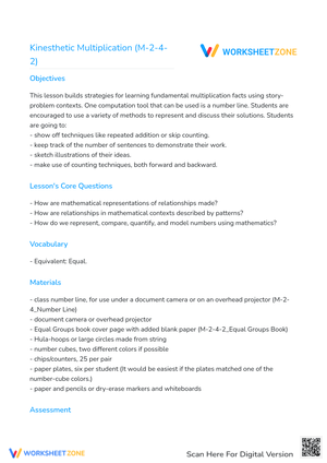 Kinesthetic Multiplication (M-2-4-2)
