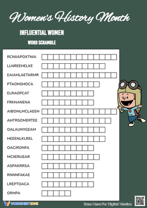 Influential Women Word Scramble