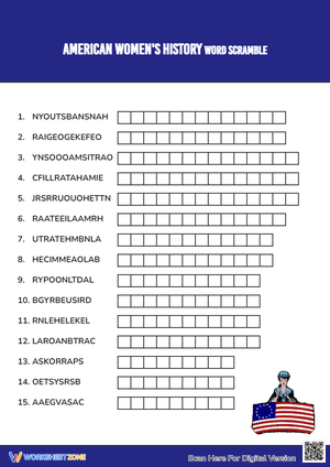 American Women's History Word Scramble
