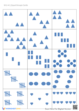Equal Groups Counting Cards - K/1 Math Shapes & Tally Marks