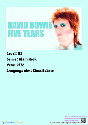 David Bowie - Five Years (Listening + Conversation Activity)