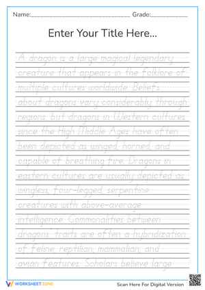 Dragons! Fun Facts and Handwriting Practice