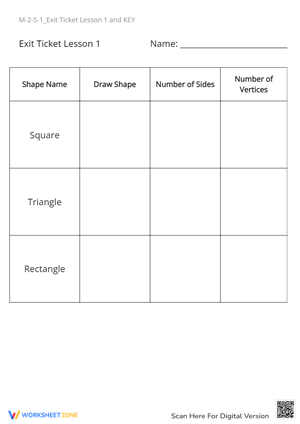 Geometry Shapes: Sides & Vertices - Draw & Identify!