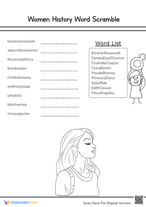 Word Scramble – Famous Women in History