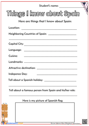 Things I Know About Mexico Worksheet