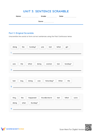 Unit 3 word scramble