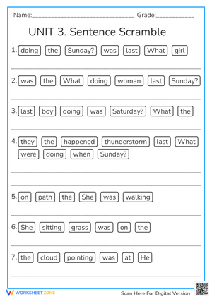 Unit 3 word scramble