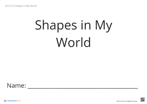 Shapes in My World - Intro Worksheet for Preschool & Kindergarten