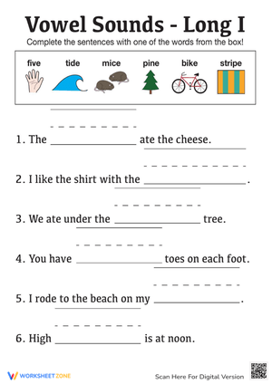 Vowel Sounds - Long I Practice