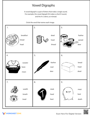 Practice Reading Vowel Digraphs: ea