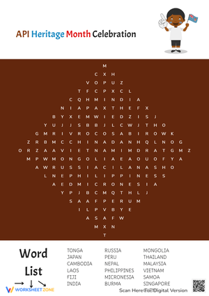 API Heritage Month Celebration Worksheet