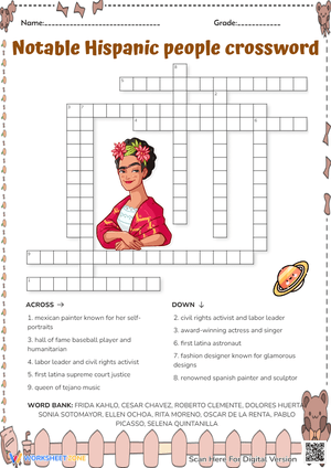 Notable Hispanic people crossword