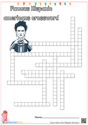 Hispanic Heritage Crossword: Famous Americans Puzzle (Grades 4-8)