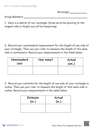 Rectangle Measurement: Estimate & Measure Length - Inches & Centimeters
