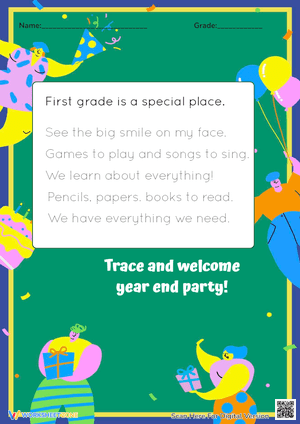 End of the Year Handwriting for Kids