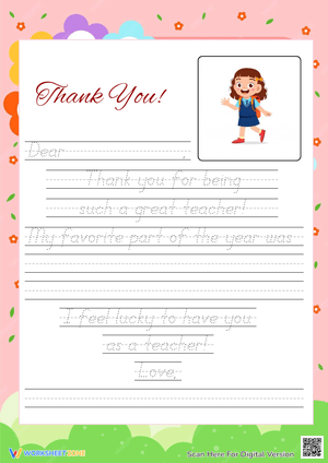 End-of-Year Teacher Appreciation Letter Printable