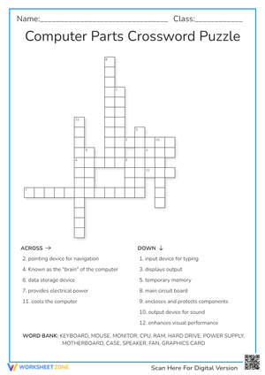 Computer Parts Crossword Puzzle