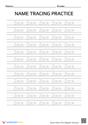 Name Tracing Practice for Early Learners