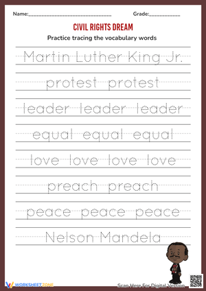 Civil Rights Dream: Black History Month Tracing