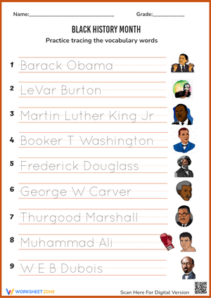 Black History Heroes: Handwriting Fun!