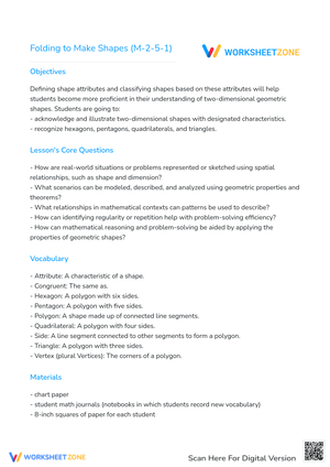 Folding Shapes: Geometry Worksheet for Kids
