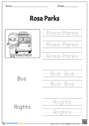 Black History Month Tracing - Rosa Parks