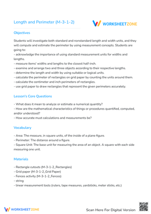Length and Perimeter Practice Worksheet
