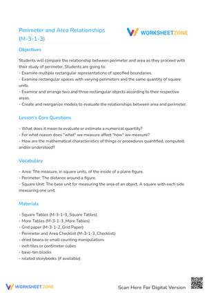 Perimeter and Area Relationships Worksheet
