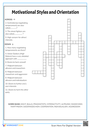 Motivational Styles and Orientation