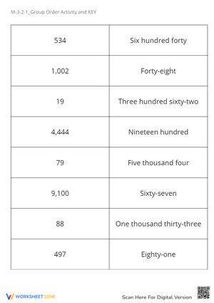 Match Numbers to Words: Math Worksheet for Number Recognition