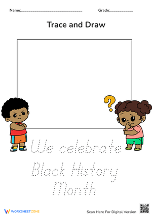 Black History Month Trace and Draw For Kids