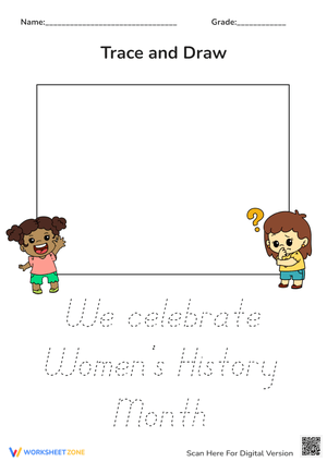 Women's History Month Trace and Draw For Kids