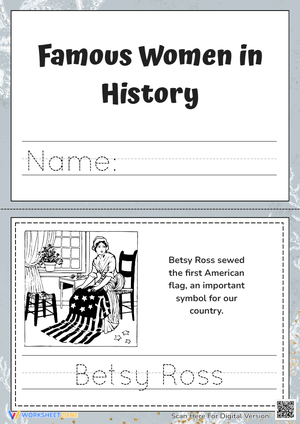 Betsy Ross Tracing Worksheet