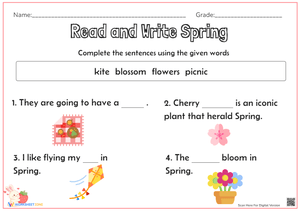 Spring Vocabulary Worksheet | Grade 2 Essential