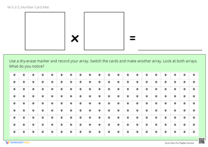 Multiplication Arrays: Number Card Math Mat - Grades 2-3