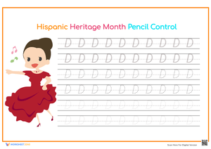 Hispanic Heritage Letter D Handwriting Worksheet