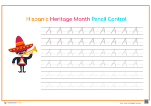 Hispanic Heritage Month Pencil Control Practice Page