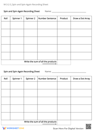 Spin & Spin Again: Multiplication & Dot Arrays - 2nd/3rd Grade Math