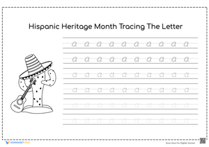 Hispanic Heritage Tracing Practice - Lowercase Letter a