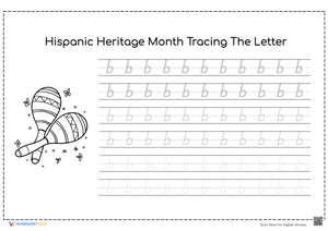 Hispanic Heritage Month Letter Tracing Worksheet
