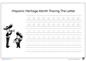 Hispanic Heritage Month Lowercase Letter C Tracing Practice