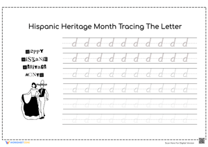 Hispanic Heritage Month Tracing Letters Worksheet