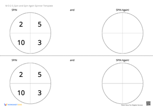 Math Spinner Template: Add, Subtract, Multiply & Learn!