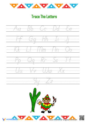Trace the Letters: Hispanic Heritage Month Worksheet