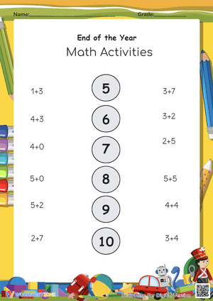 End of Year Math – Basic Addition