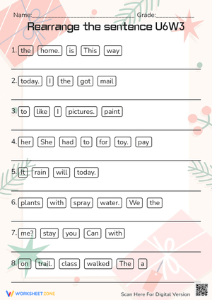 Rearrange the sentence